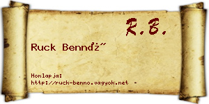 Ruck Bennó névjegykártya